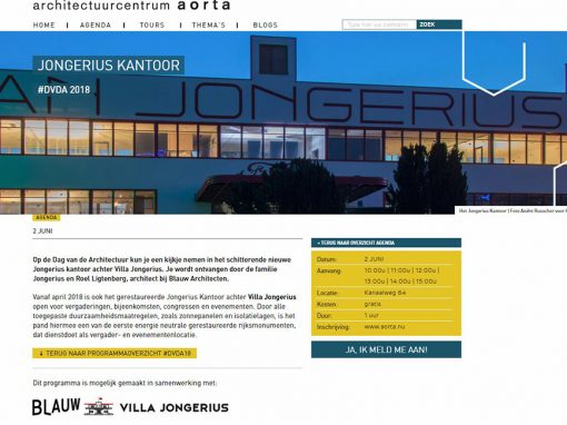 Header website  ‘Dag van de Architectuur 2018’, Architectuurcentrum Aorta.