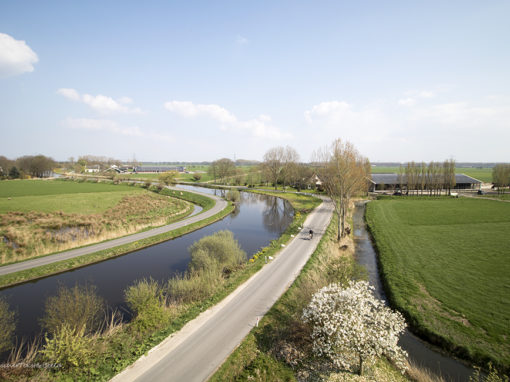 Hollands landschap, uitzicht vanuit Oostzijdse Molen, Abcoude.