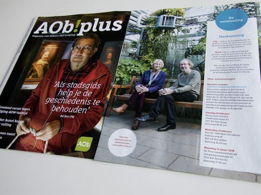 Publicatie achterpagina magazine AOb!plus