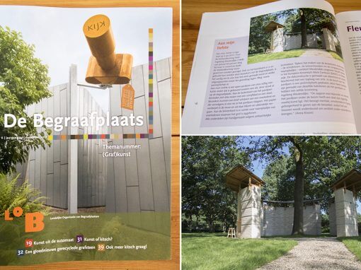 Publicatie Magazine “De Begraafplaats” bij artikel over kunst op begraafplaatsen.