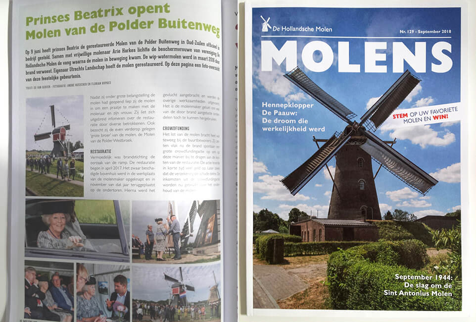Publicatie magazine ‘Molens’ van vereniging De Hollandsche Molen