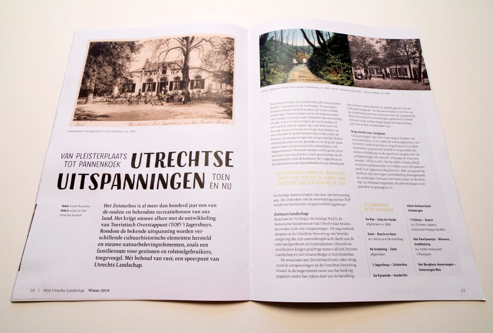 Artikel magazine “Mijn Utrechts Landschap”, winter 2018