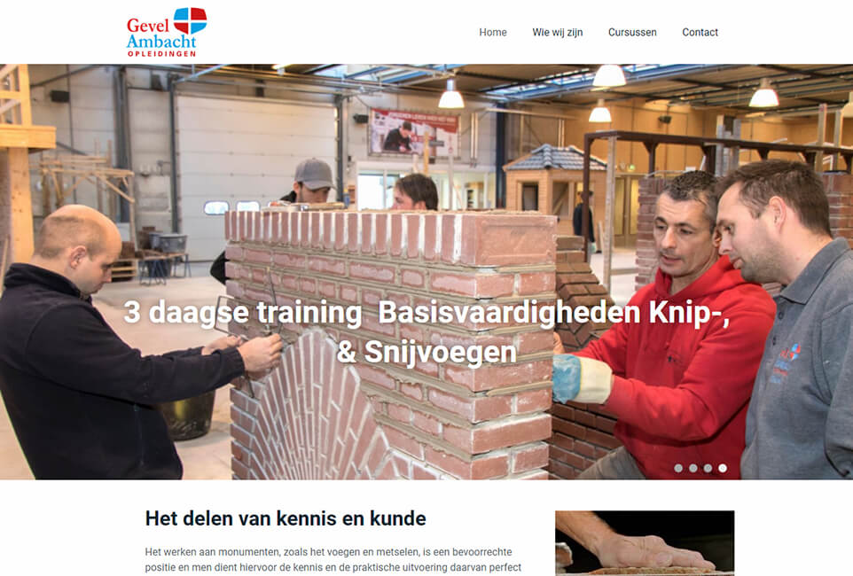 Fotografie t.b.v. website en Nieuwsbrief GevelAmbacht Opleidingen.