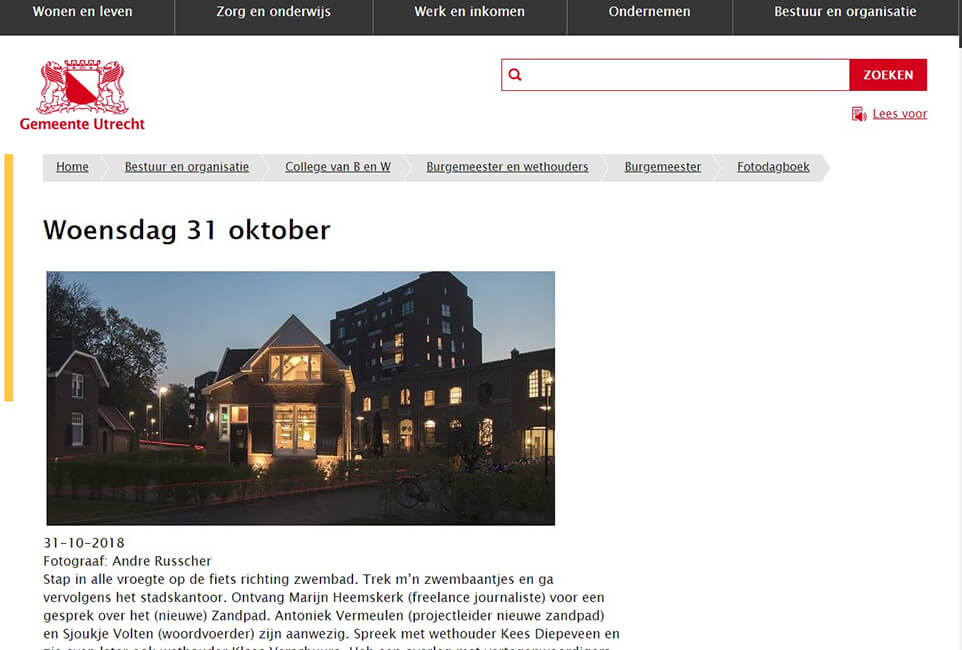 Fragment dagboek burgemeester Jan van Zanen – website Gemeente Utrecht.