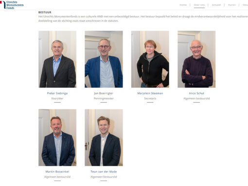 Portretfotografie alle bestuursleden van en i.o.v. het Utrechts Monumentenfonds.