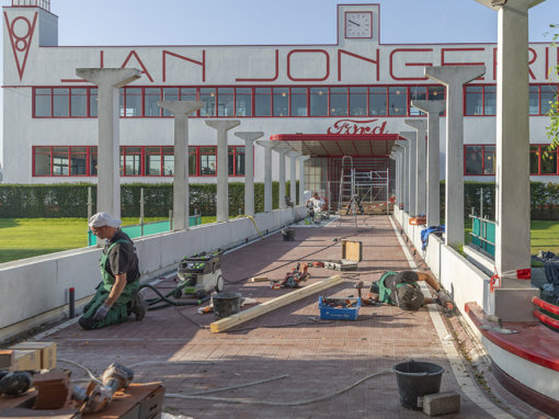 Fotografie werkzaamheden 3e fase restauratie Jongeriuscomplex, i.o.v. Heilijgers.