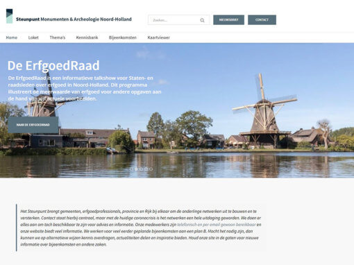 Website Steunpunt Monumenten en Archeologie Noord-Holland.