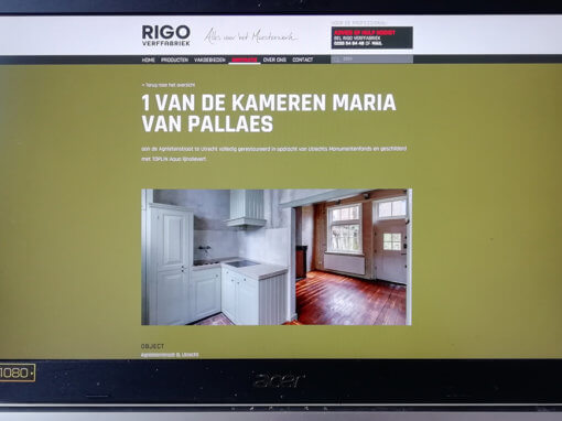 Publicatie op website verffabrikant Rigo