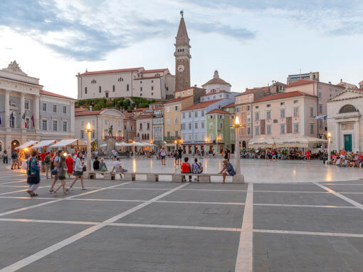 Tartini Plein Piran Slovenië.