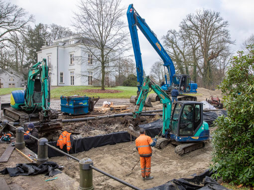 Werkzaamheden project ‘Klimaat Robuuste Buitenplaatsen’ op landgoed Hoog Beek en Royen, Zeist i.o.v. Het Utrechts Landschap