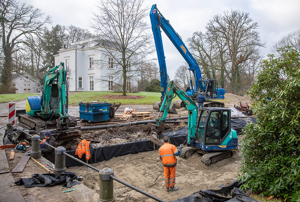 Werkzaamheden project ‘Klimaat Robuuste Buitenplaatsen’ op landgoed Hoog Beek en Royen, Zeist i.o.v. Het Utrechts Landschap